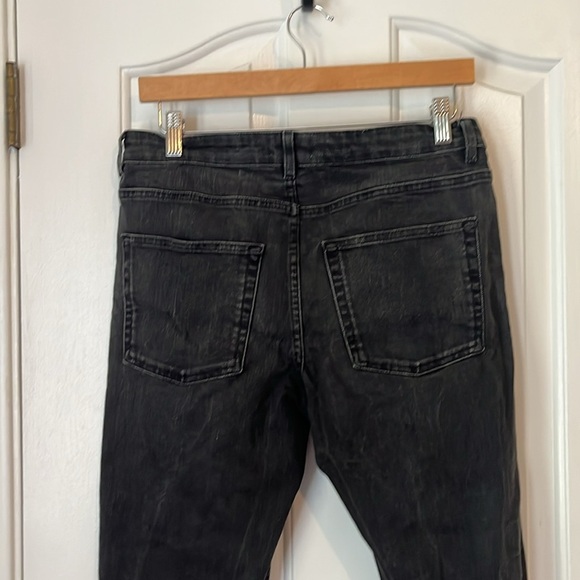 ACNE Studios | The Row Straight Leg Black Crease Cropped Denim Jean Size 29/8 - Picture 6 of 13